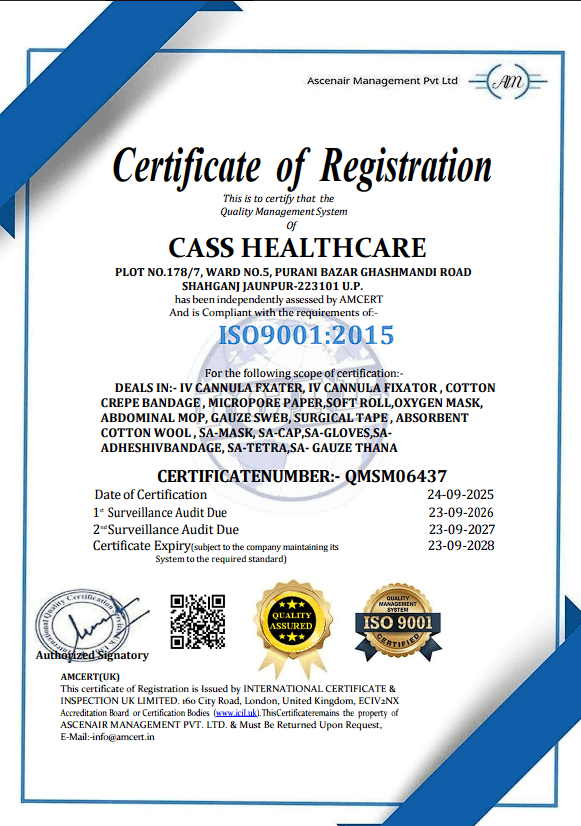 CASS Healthcare ISO 9001:2015 Certificate